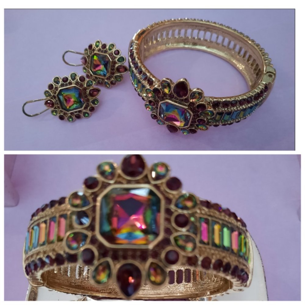 Heidi Daus "Sparkle My Way" bangle and earring set